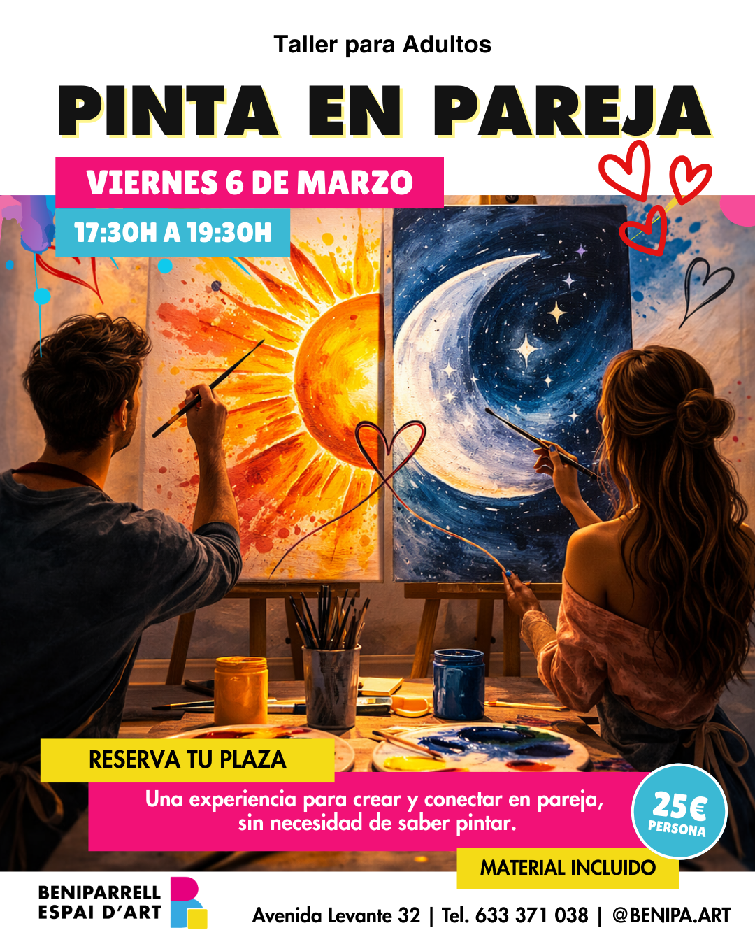 Taller Pinta en Pareja en Beniparrell Espai d’Art para adultos en Valencia